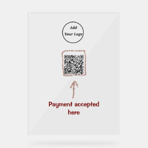 Einfacher minimaler q r Code Hinzufügen Logo-Scan- Acrylschild