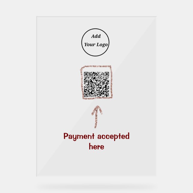 Einfacher minimaler q r Code Hinzufügen Logo-Scan- Acrylschild (Vorderseite)