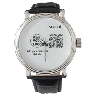 Einfacher minimaler q r Code Hinzufügen Logo Scan- Armbanduhr