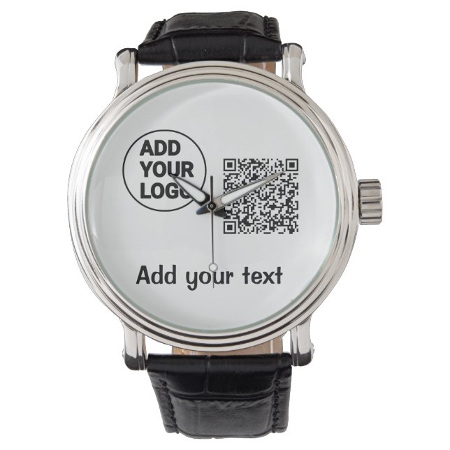 Einfacher minimaler q r Code Hinzufügen Logo-Scan- Armbanduhr (Vorderseite)