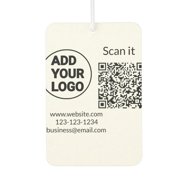 Einfacher minimaler q r Code Hinzufügen Logo Scan- Autolufterfrischer (Vorderseite)