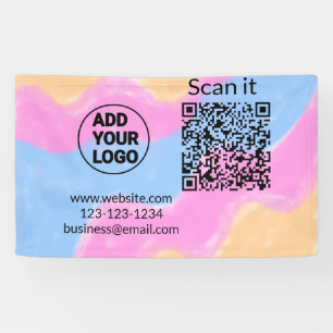 Einfacher minimaler q r Code Hinzufügen Logo Scan- Banner