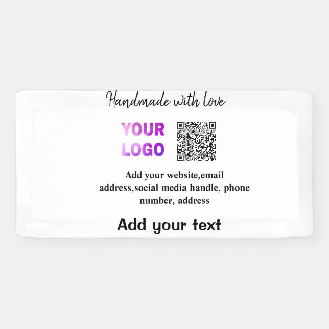 Einfacher minimaler q r Code Hinzufügen Logo-Scan- Banner (Horizontal)