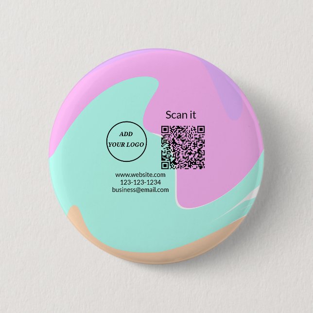 Einfacher minimaler q r Code Hinzufügen Logo Scan- Button (Vorderseite)