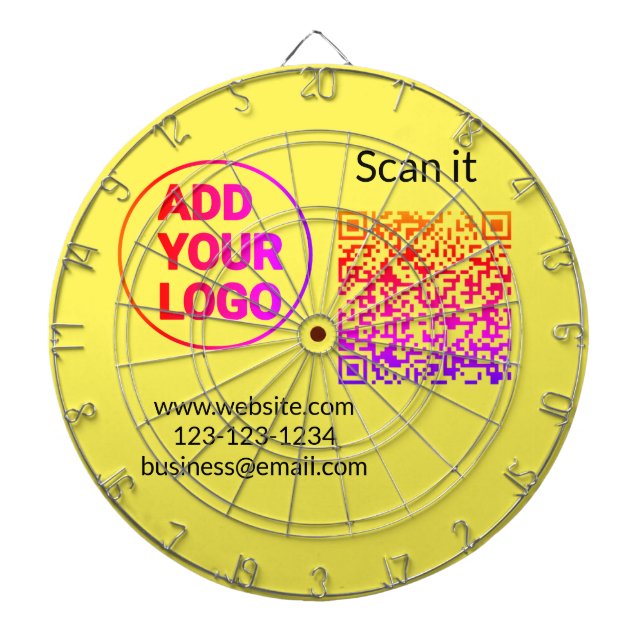Einfacher minimaler q r Code Hinzufügen Logo Scan- Dartscheibe (vorne)