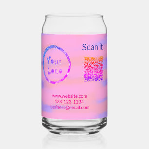 Einfacher minimaler q r Code Hinzufügen Logo Scan- Dosenglas