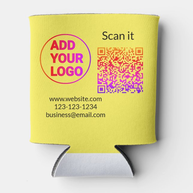 Einfacher minimaler q r Code Hinzufügen Logo Scan- Dosenkühler (Vorderseite)