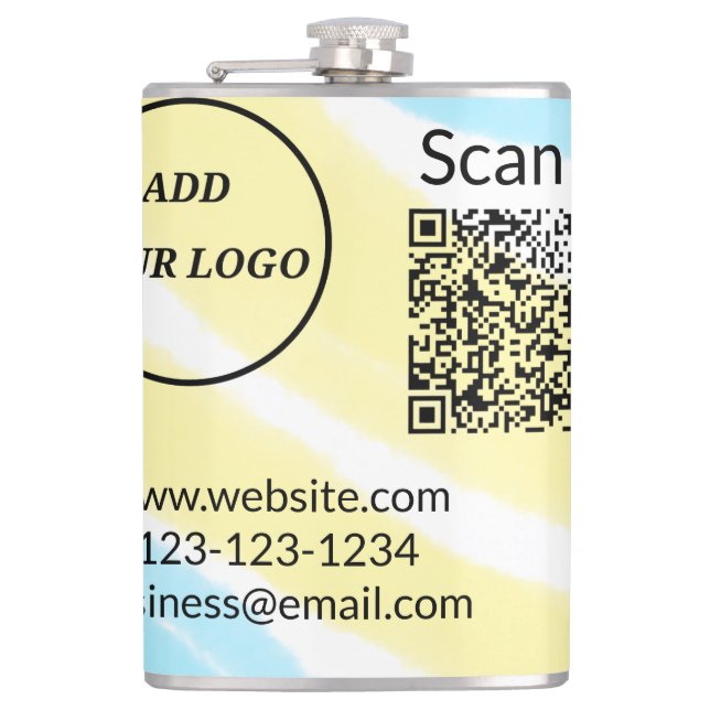 Einfacher minimaler q r Code Hinzufügen Logo Scan- Flachmann (Vorderseite)