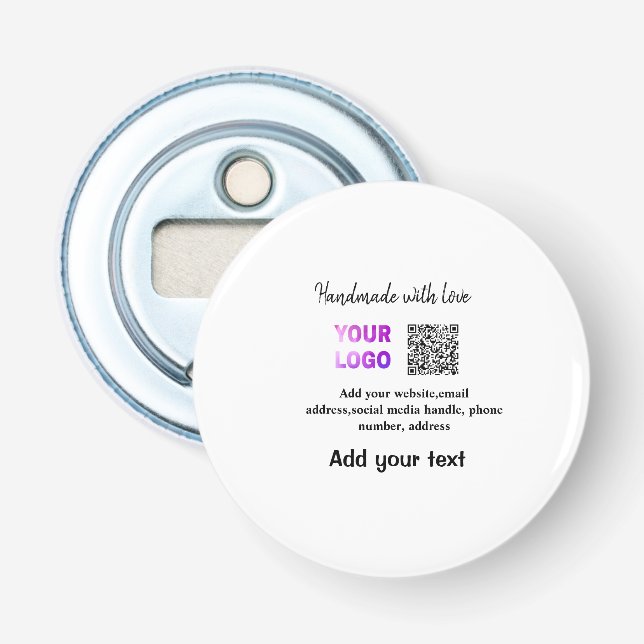 Einfacher minimaler q r Code Hinzufügen Logo-Scan- Flaschenöffner (Vorderseite)