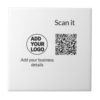 Einfacher minimaler q r Code Hinzufügen Logo Scan- Fliese