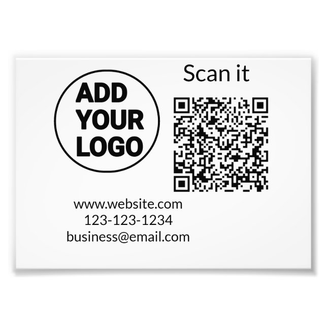 Einfacher minimaler q r Code Hinzufügen Logo Scan- Fotodruck (Vorne)