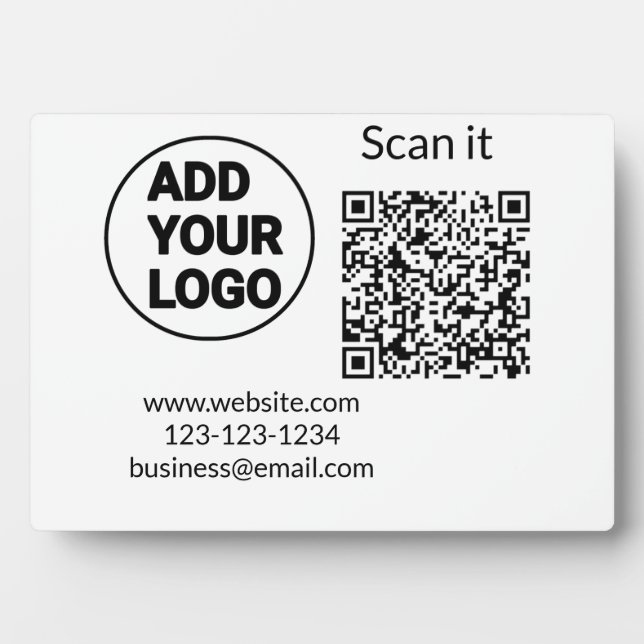 Einfacher minimaler q r Code Hinzufügen Logo Scan- Fotoplatte (Vorderseite)