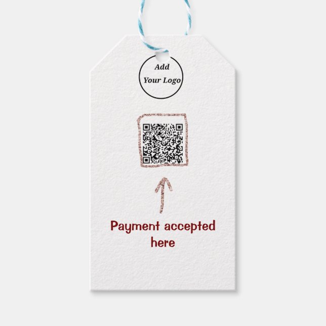 Einfacher minimaler q r Code Hinzufügen Logo-Scan- Geschenkanhänger (Vorderseite)