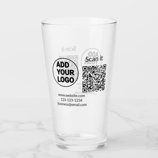 Einfacher minimaler q r Code Hinzufügen Logo Scan- Glas (Vorderseite)