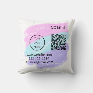 Einfacher minimaler q r Code Hinzufügen Logo Scan- Kissen