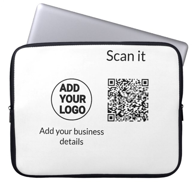 Einfacher minimaler q r Code Hinzufügen Logo Scan- Laptopschutzhülle (Vorderseite)