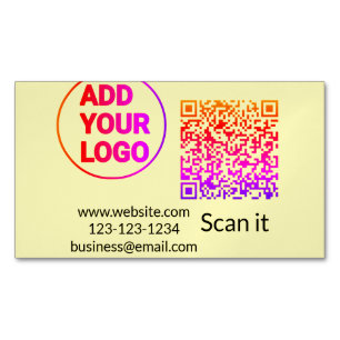 Einfacher minimaler q r Code Hinzufügen Logo Scan- Magnetische Visitenkarte