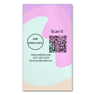 Einfacher minimaler q r Code Hinzufügen Logo Scan- Magnetische Visitenkarte