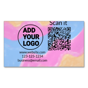 Einfacher minimaler q r Code Hinzufügen Logo Scan- Magnetische Visitenkarte