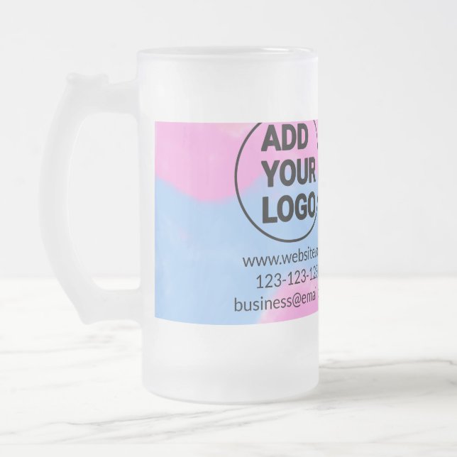 Einfacher minimaler q r Code Hinzufügen Logo Scan- Mattglas Bierglas (Links)