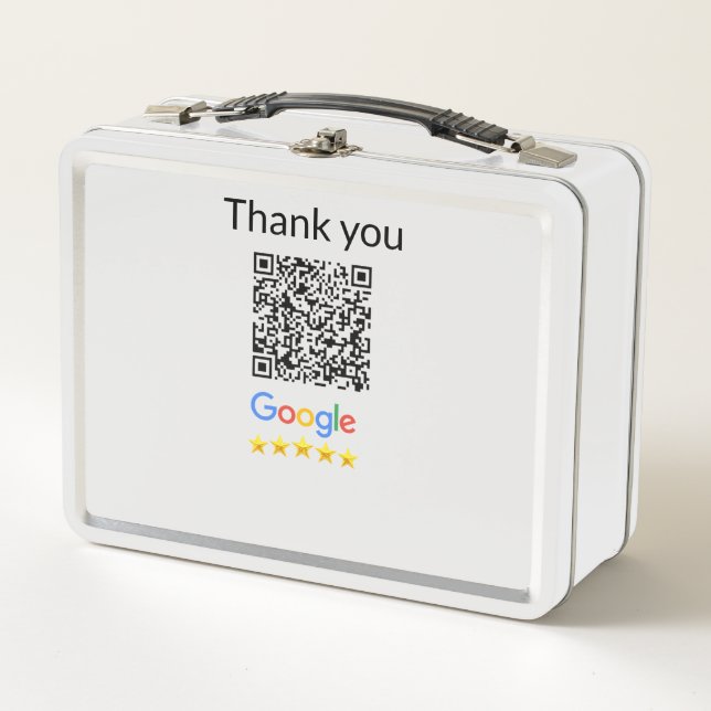 Einfacher minimaler q r Code Hinzufügen Logo Scan- Metall Brotdose (Vorderseite)