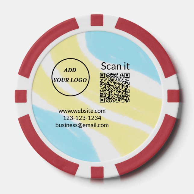 Einfacher minimaler q r Code Hinzufügen Logo Scan- Pokerchips (Vorderseite)