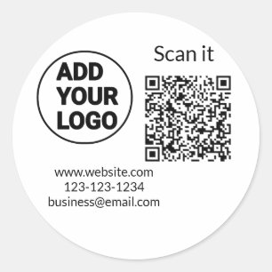 Einfacher minimaler q r Code Hinzufügen Logo Scan- Runder Aufkleber