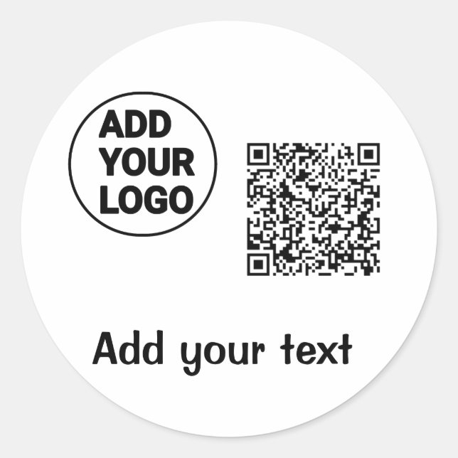 Einfacher minimaler q r Code Hinzufügen Logo-Scan- Runder Aufkleber (Vorderseite)