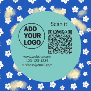 Einfacher minimaler q r Code Hinzufügen Logo Scan- Runder Aufkleber