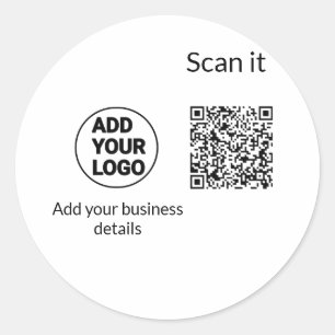 Einfacher minimaler q r Code Hinzufügen Logo Scan- Runder Aufkleber