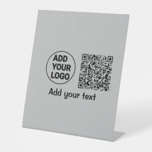 Einfacher minimaler q r Code Hinzufügen Logo-Scan- Sockelschild