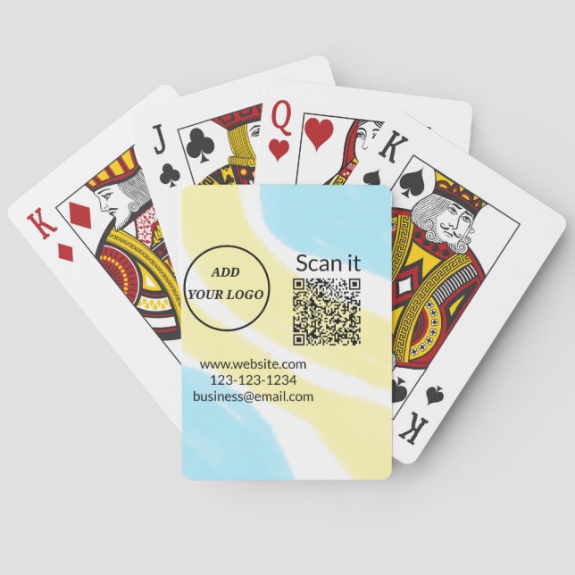 Einfacher minimaler q r Code Hinzufügen Logo Scan- Spielkarten (Rückseite)