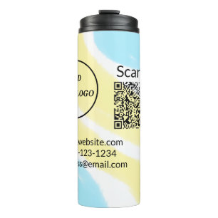 Einfacher minimaler q r Code Hinzufügen Logo Scan- Thermosbecher