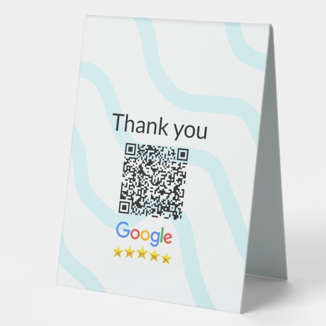 Einfacher minimaler q r Code Hinzufügen Logo Scan- Tischaufsteller (Vorderseite)