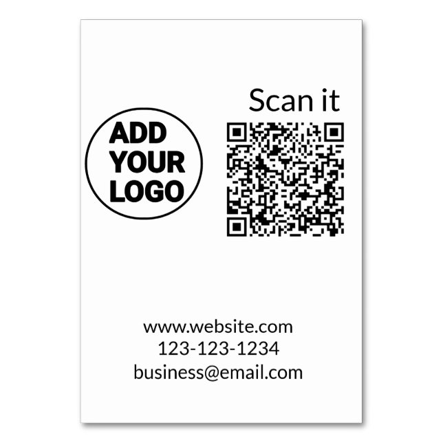 Einfacher minimaler q r Code Hinzufügen Logo Scan- Tischnummer (Vorderseite)