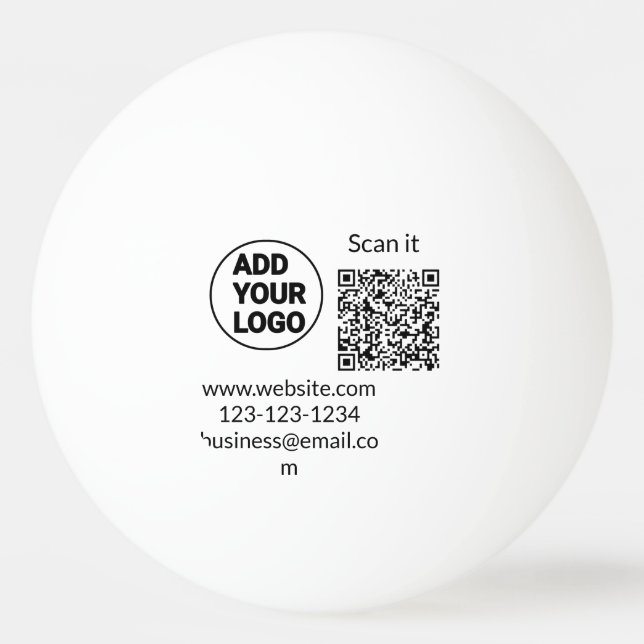 Einfacher minimaler q r Code Hinzufügen Logo Scan- Tischtennisball (Vorderseite)