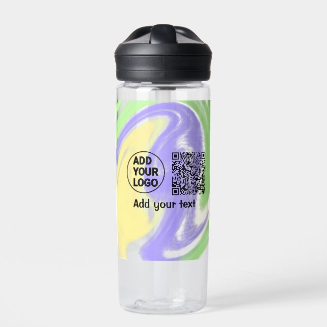 Einfacher minimaler q r Code Hinzufügen Logo-Scan- Trinkflasche (Vorderseite)