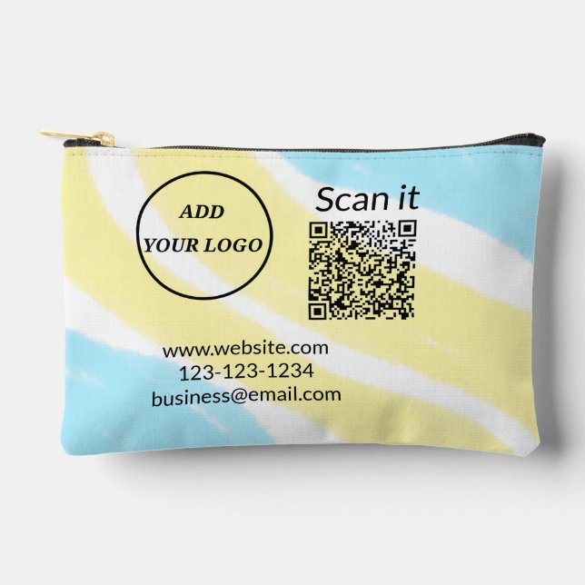 Einfacher minimaler q r Code Hinzufügen Logo Scan- Zubehörtasche (Vorderseite)