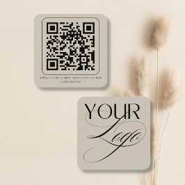 Einfacher Minimaler QR-Code für das Logo Quadratische Visitenkarte