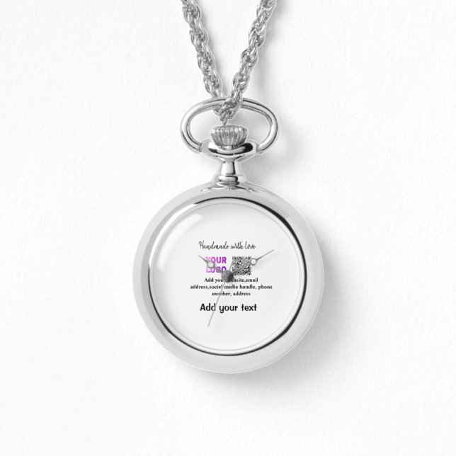 Einfacher minimaler QR-Code-Logo-Scan-Code-Name te Armbanduhr (Vorderseite)