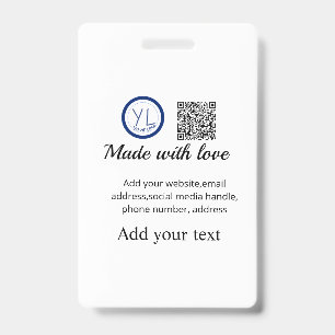Einfacher minimaler QR-Code-Logo-Scan-Code-Name te Ausweis