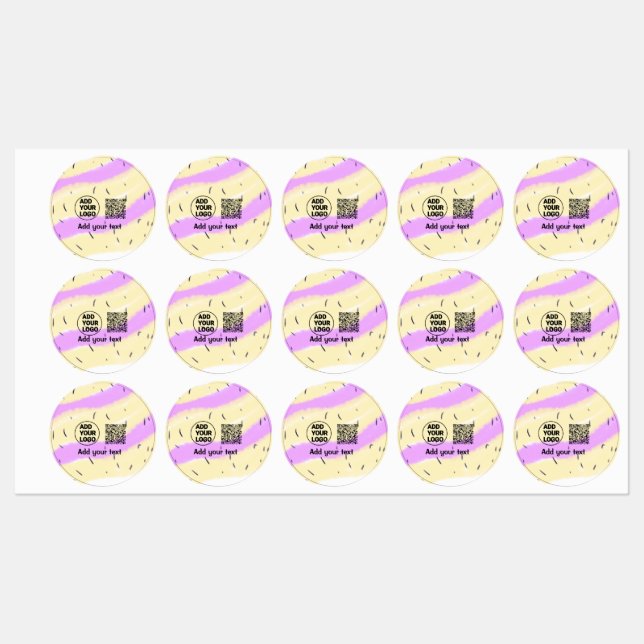 Einfacher minimaler QR-Code-Logo-Scan-Code-Name te Etiketten (Blatt)