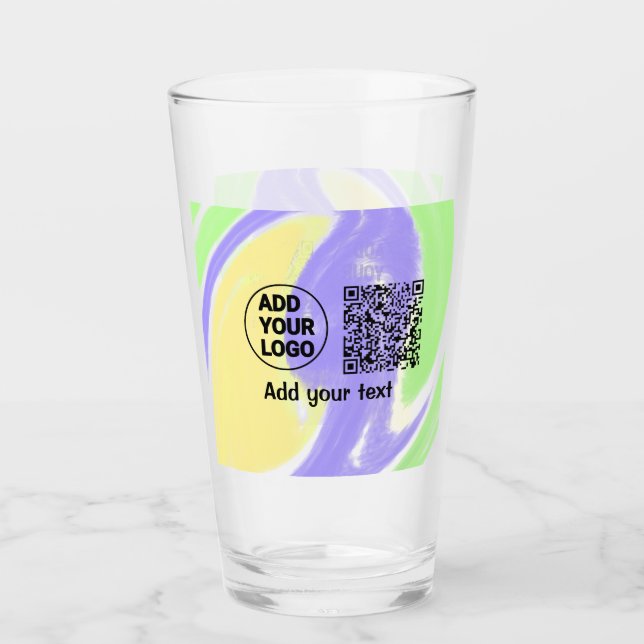 Einfacher minimaler QR-Code-Logo-Scan-Code-Name te Glas (Vorderseite)