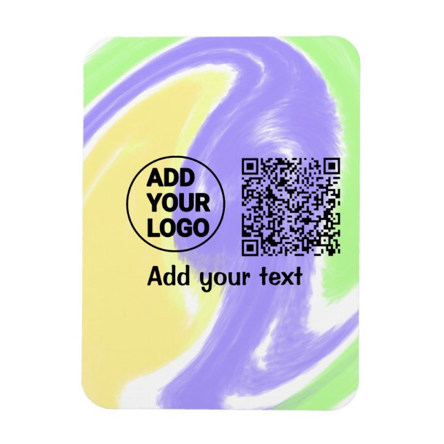 Einfacher minimaler QR-Code-Logo-Scan-Code-Name Te Magnet (Vertikal)