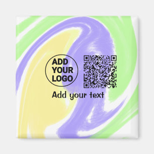 Einfacher minimaler QR-Code-Logo-Scan-Code-Name te Magnet