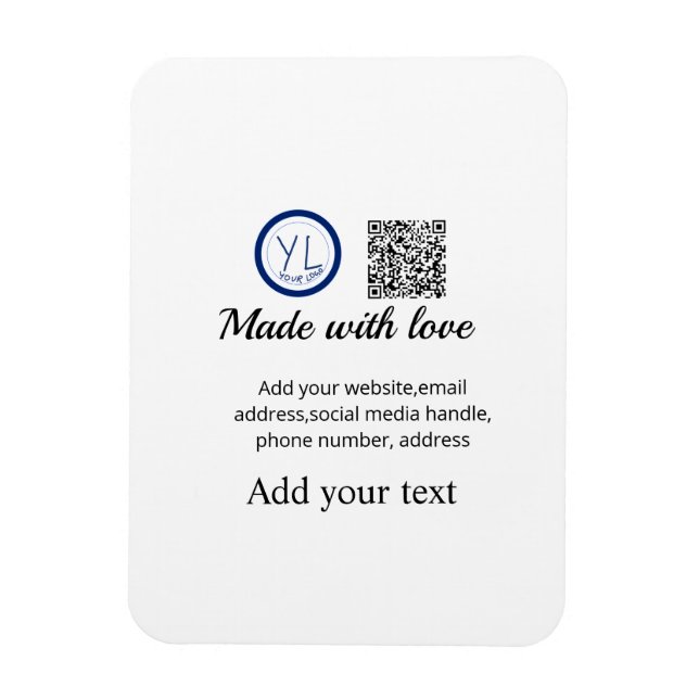 Einfacher minimaler QR-Code-Logo-Scan-Code-Name te Magnet (Vertikal)