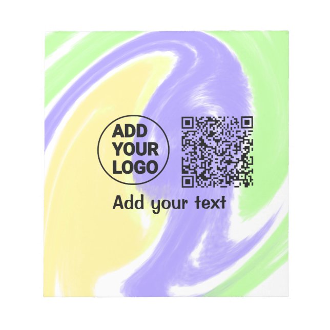 Einfacher minimaler QR-Code-Logo-Scan-Code-Name-te Notizblock (Vorderseite)