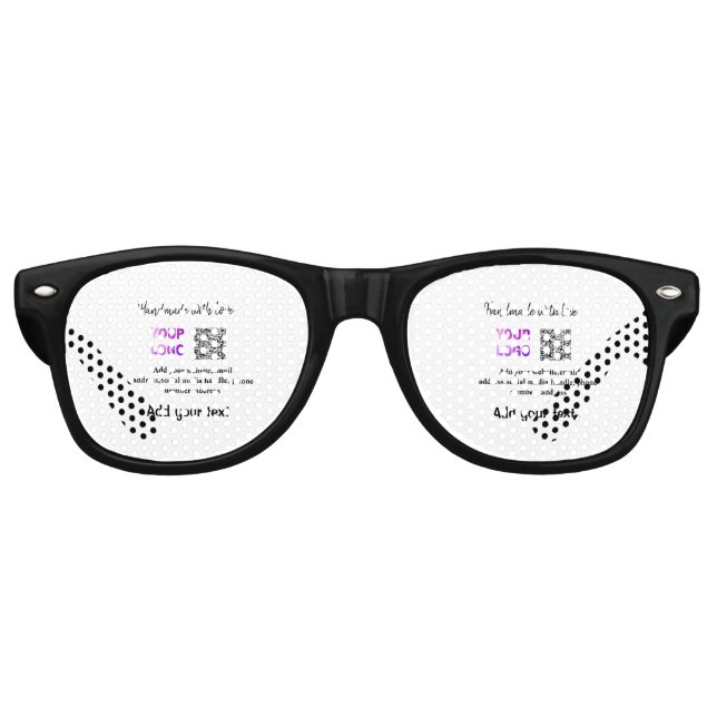 Einfacher minimaler QR-Code-Logo-Scan-Code-Name te Partybrille (Vorderseite)