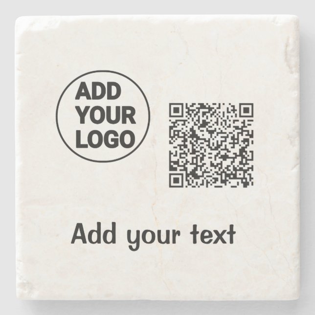 Einfacher minimaler QR-Code-Logo-Scan-Code-Name te Steinuntersetzer (Vorderseite)