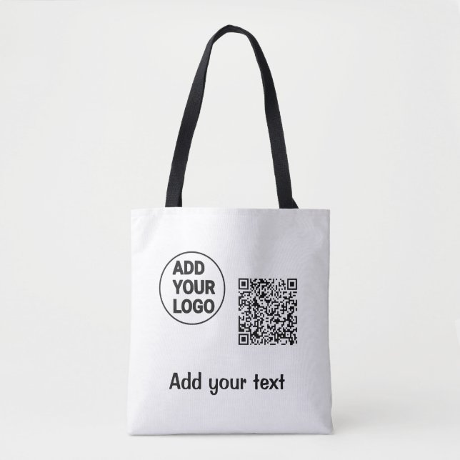 Einfacher minimaler QR-Code-Logo-Scan-Code-Name TE Tasche (Vorderseite)